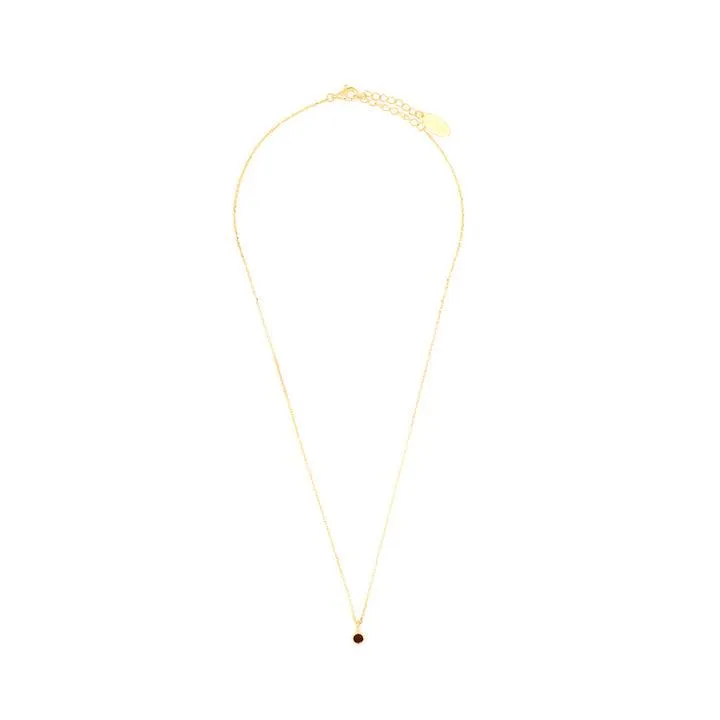 Georgini Natural Garnet and Diamond January Pendant - Gold
