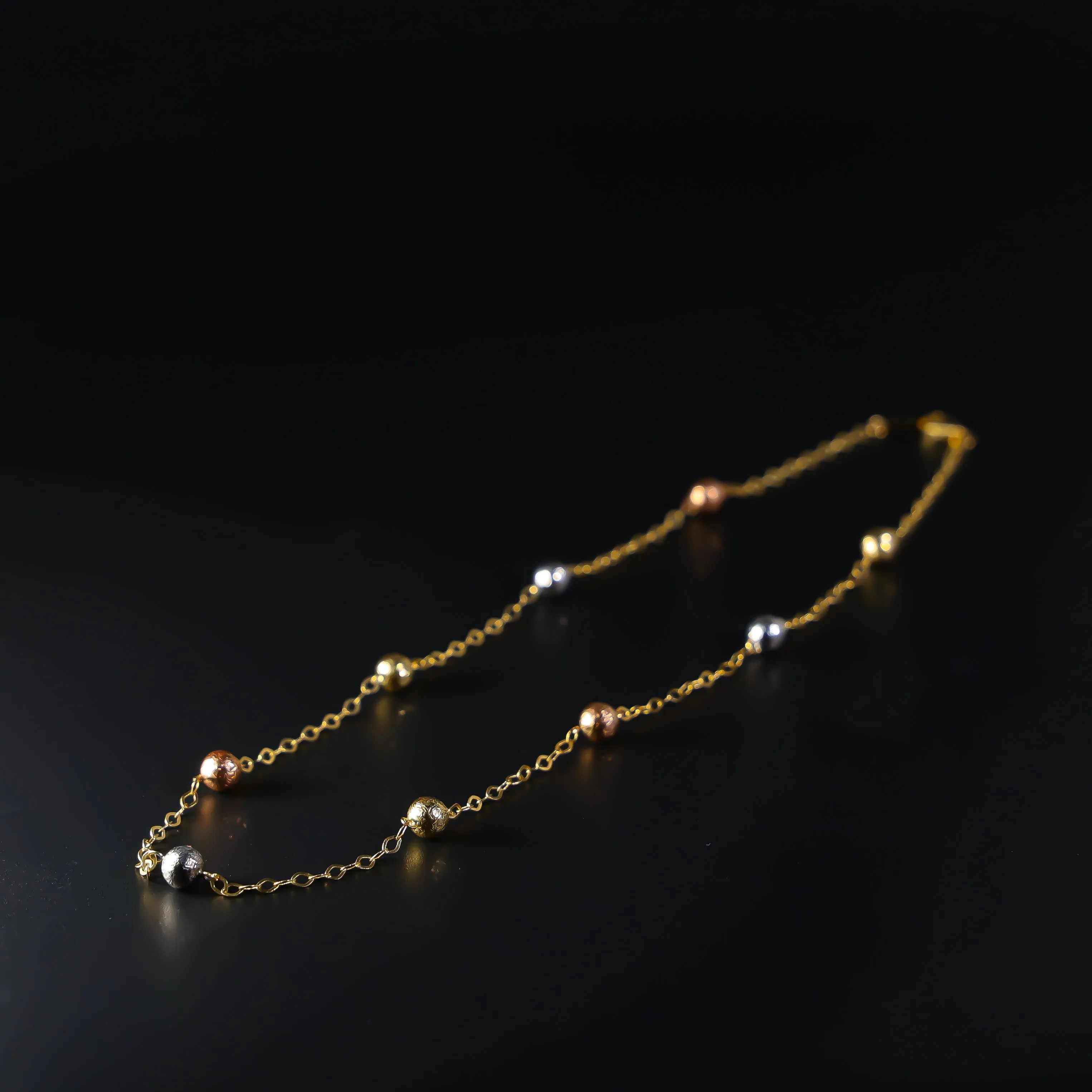 Gold Bead Necklace Model-NK0037