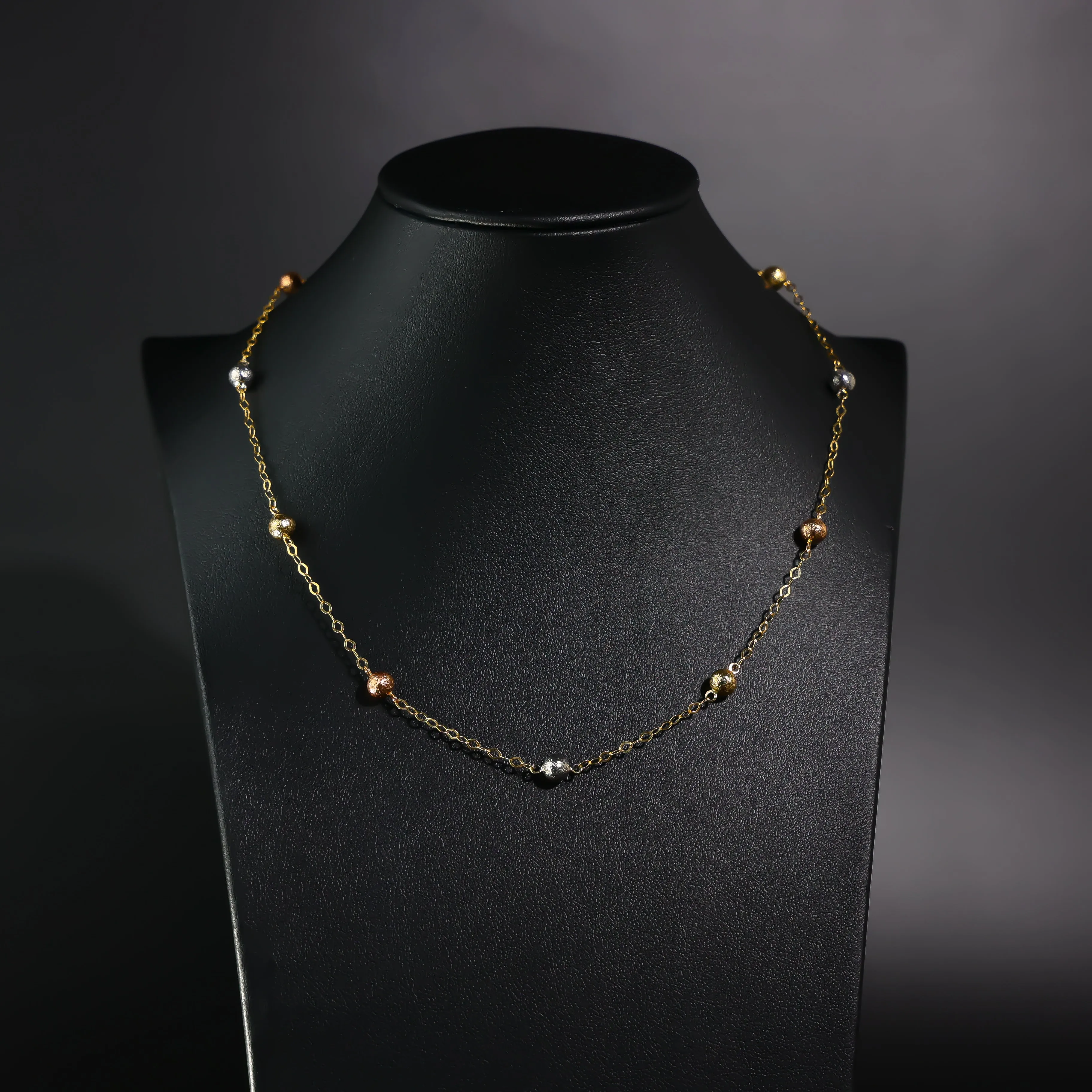 Gold Bead Necklace Model-NK0037