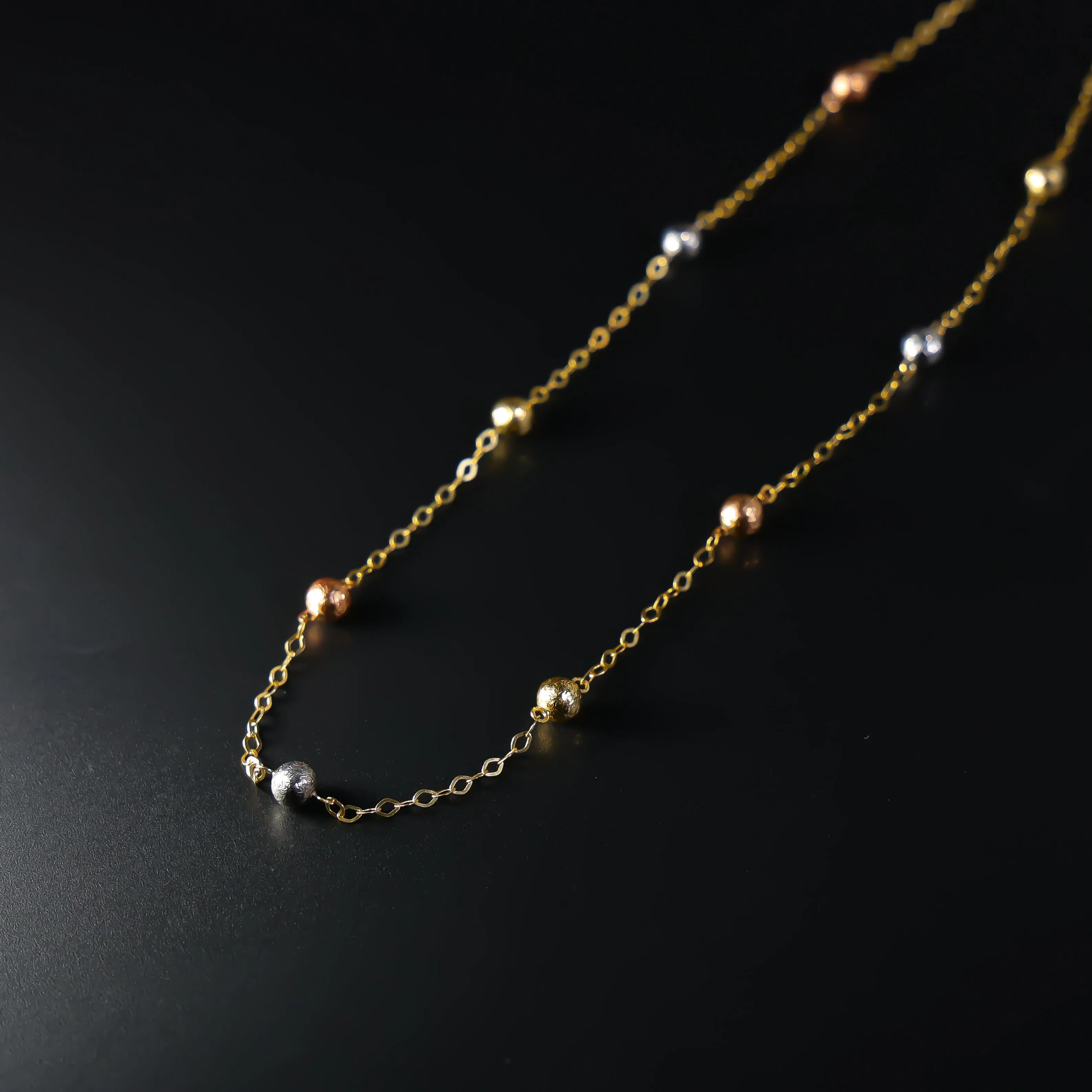 Gold Bead Necklace Model-NK0037