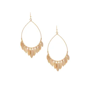 Gold Sparkle Leaves Fringe Earring