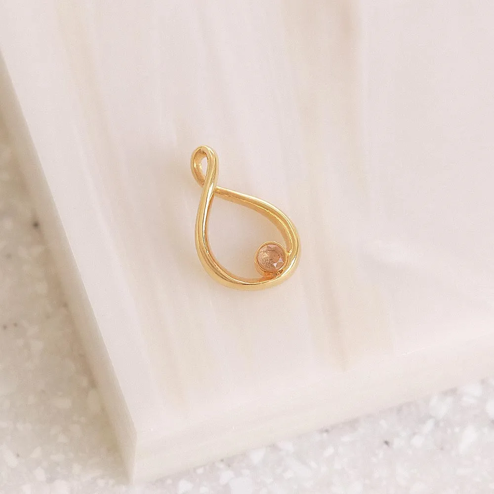 Gold Tone Drop Necklace Charm