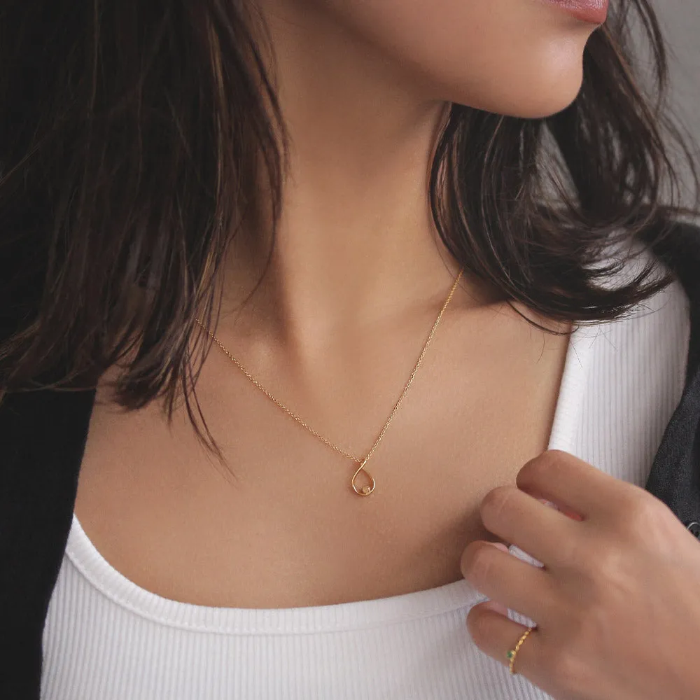 Gold Tone Drop Necklace Charm