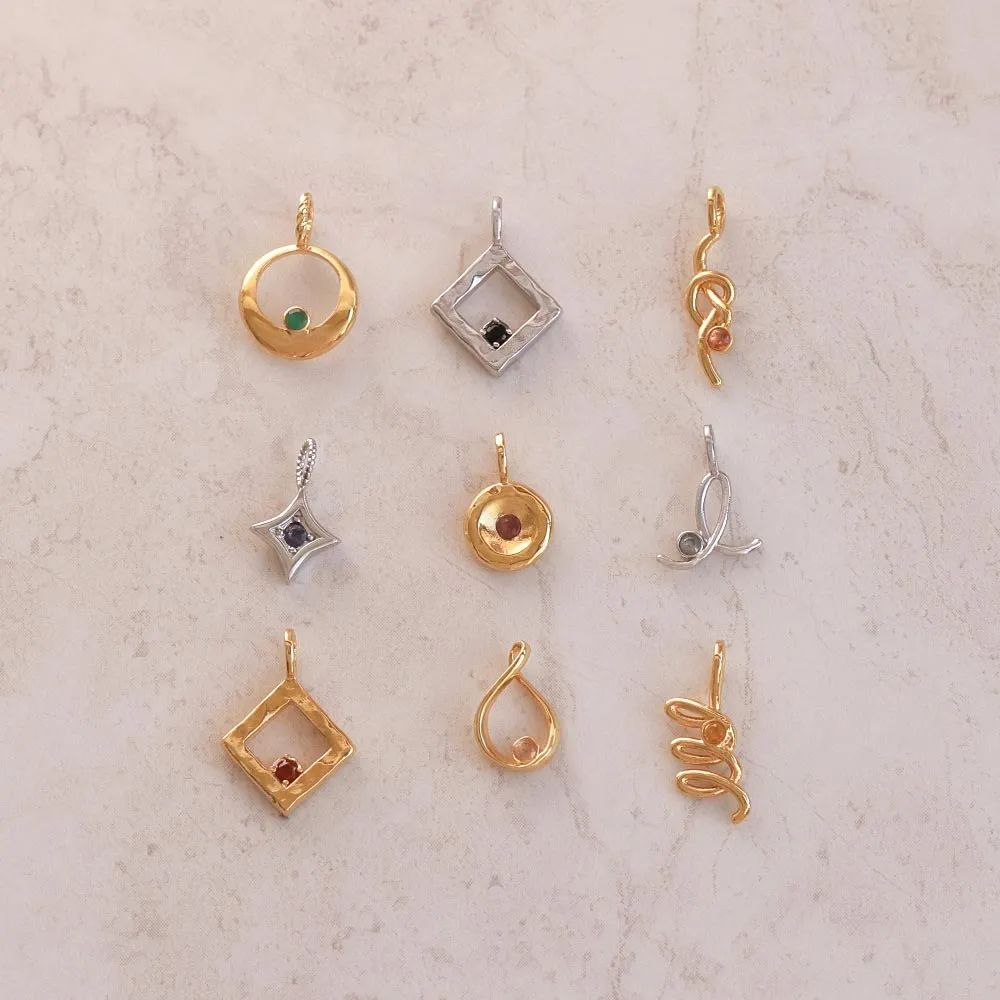 Gold Tone Drop Necklace Charm