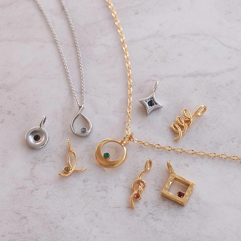 Gold Tone Drop Necklace Charm
