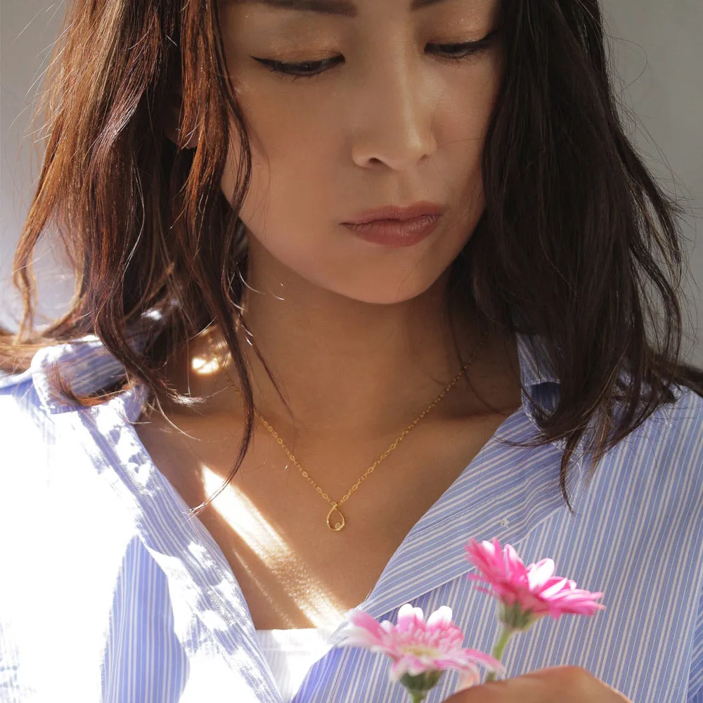 Gold Tone Drop Necklace Charm