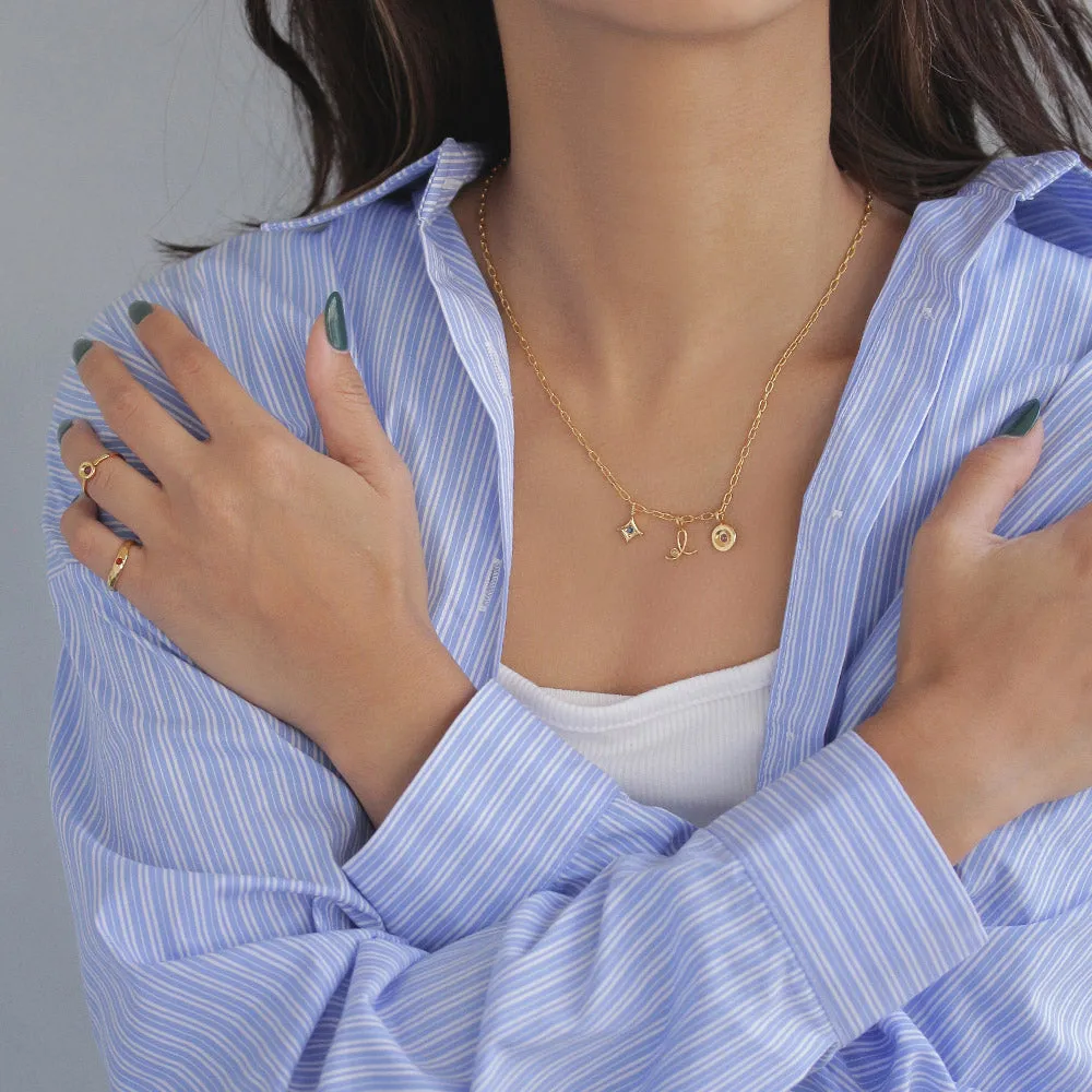 Gold Tone Star Necklace Charm