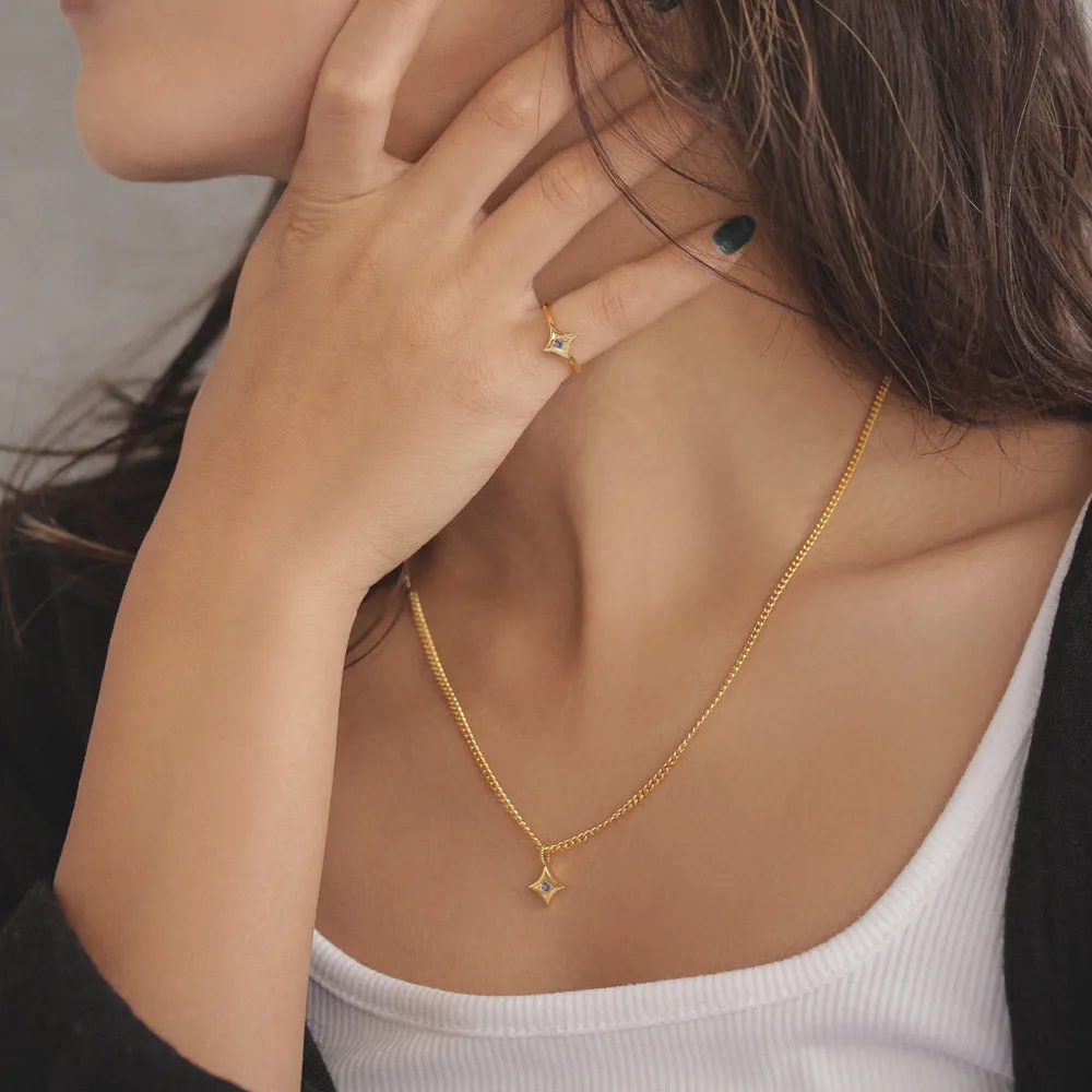 Gold Tone Star Necklace Charm