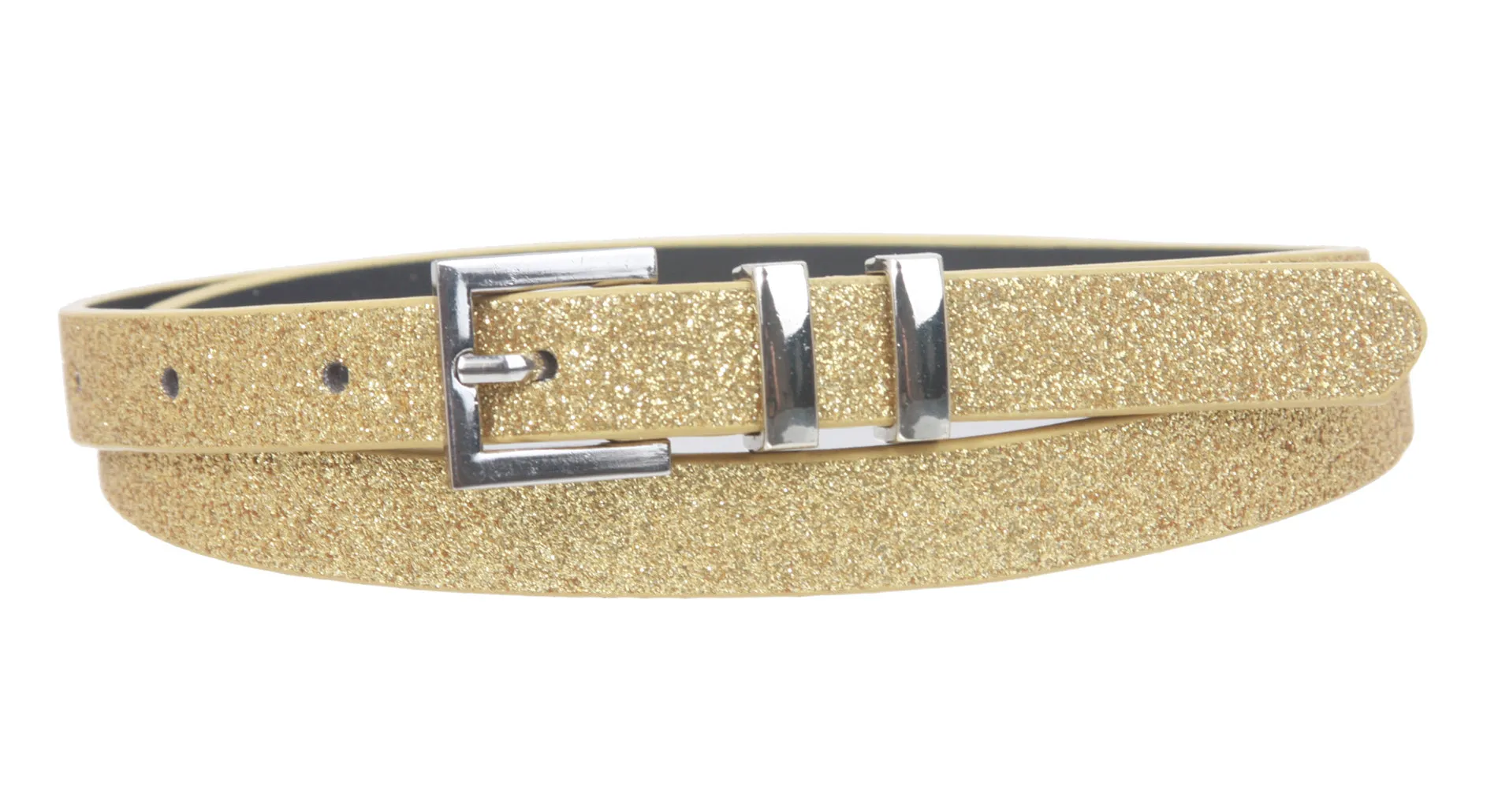 Ladies 5/8" Glitter Dress Skinny Belt