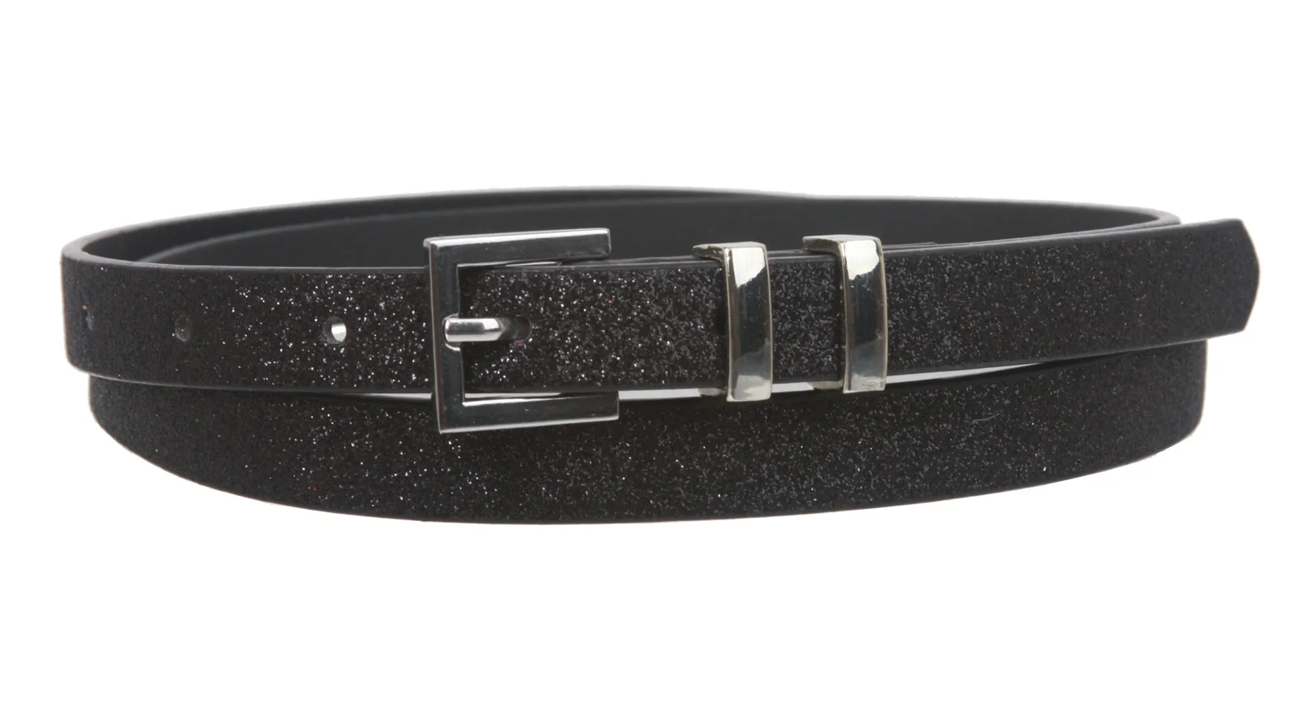 Ladies 5/8" Glitter Dress Skinny Belt