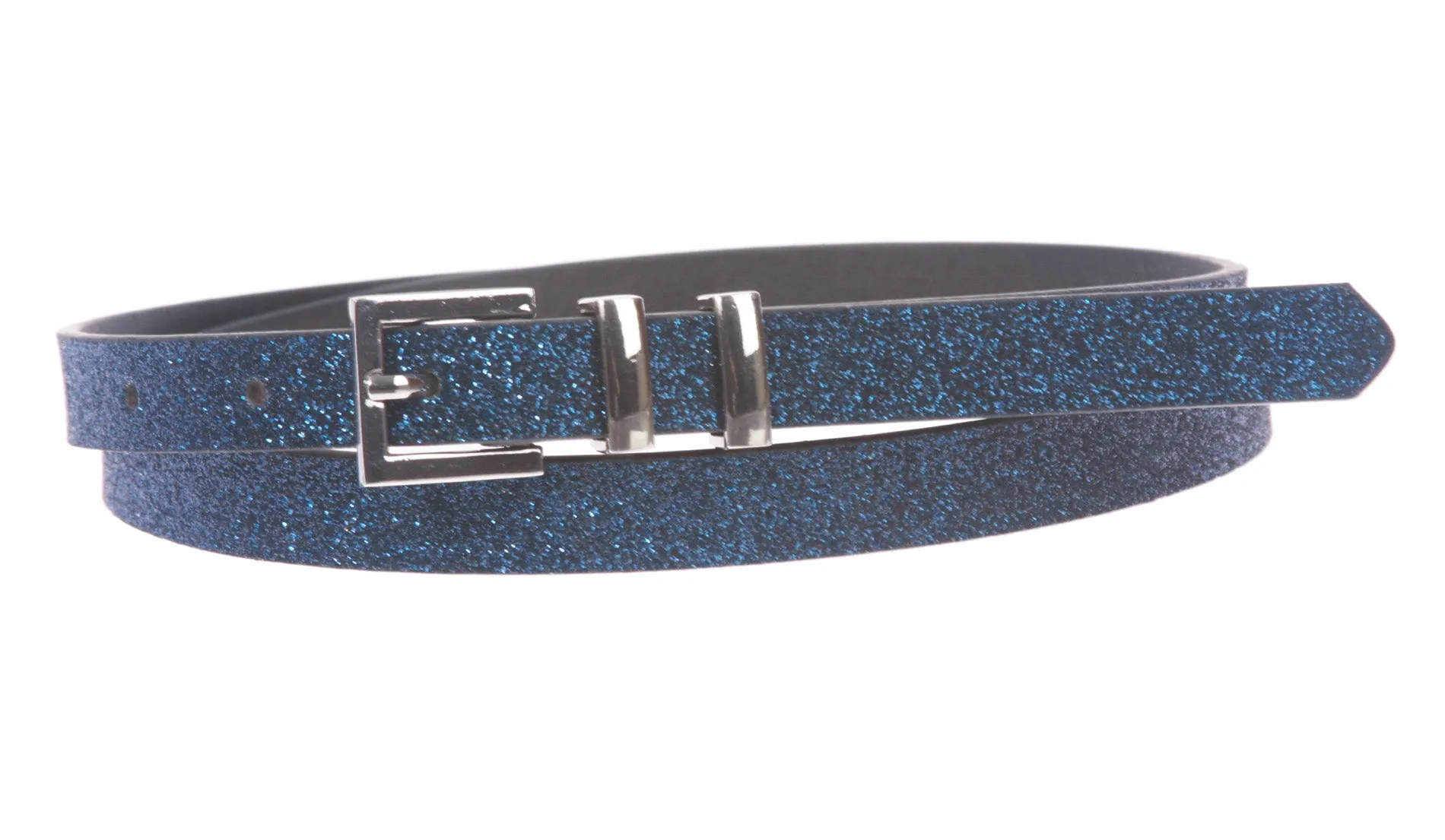 Ladies 5/8" Glitter Dress Skinny Belt