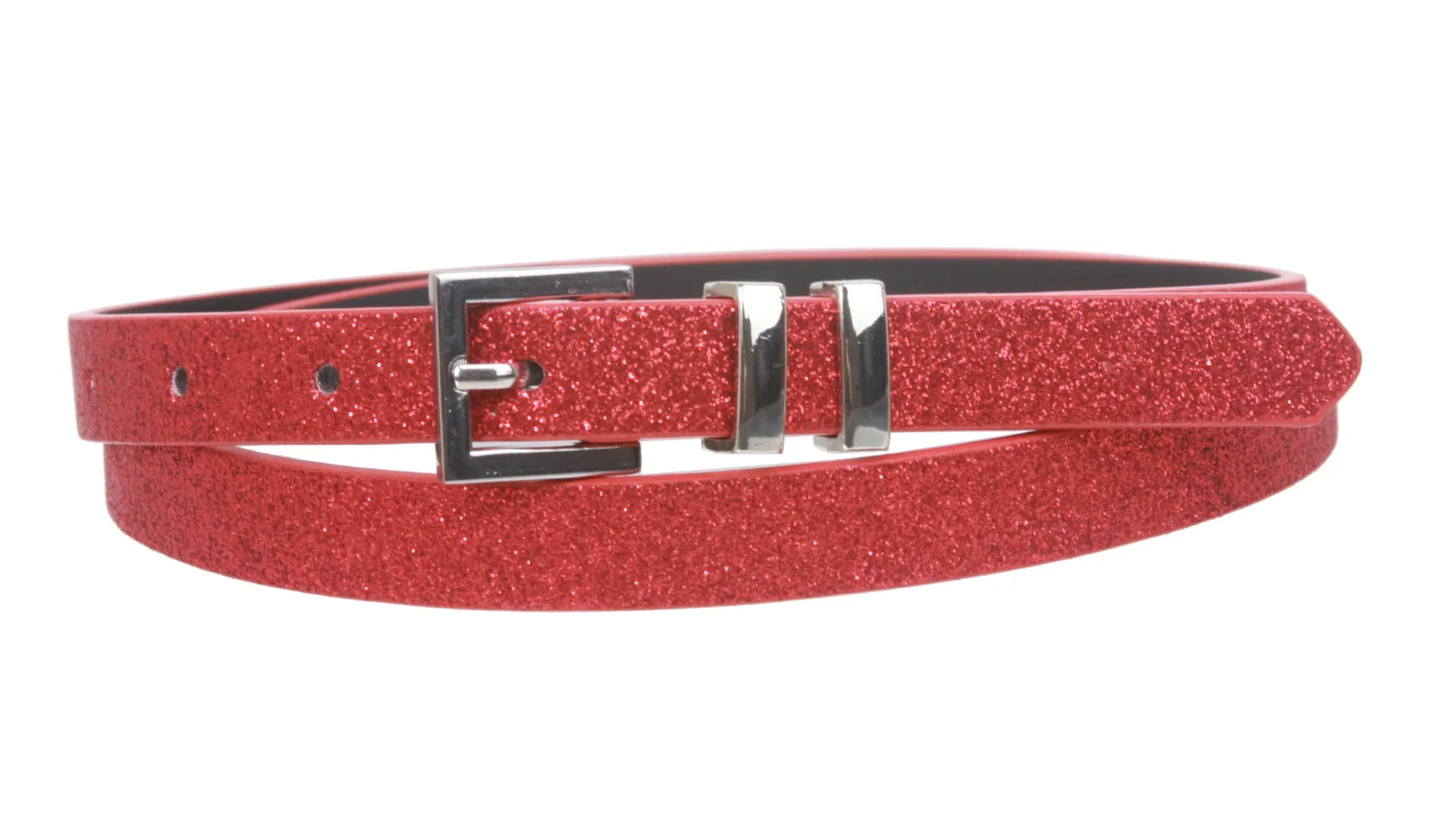 Ladies 5/8" Glitter Dress Skinny Belt