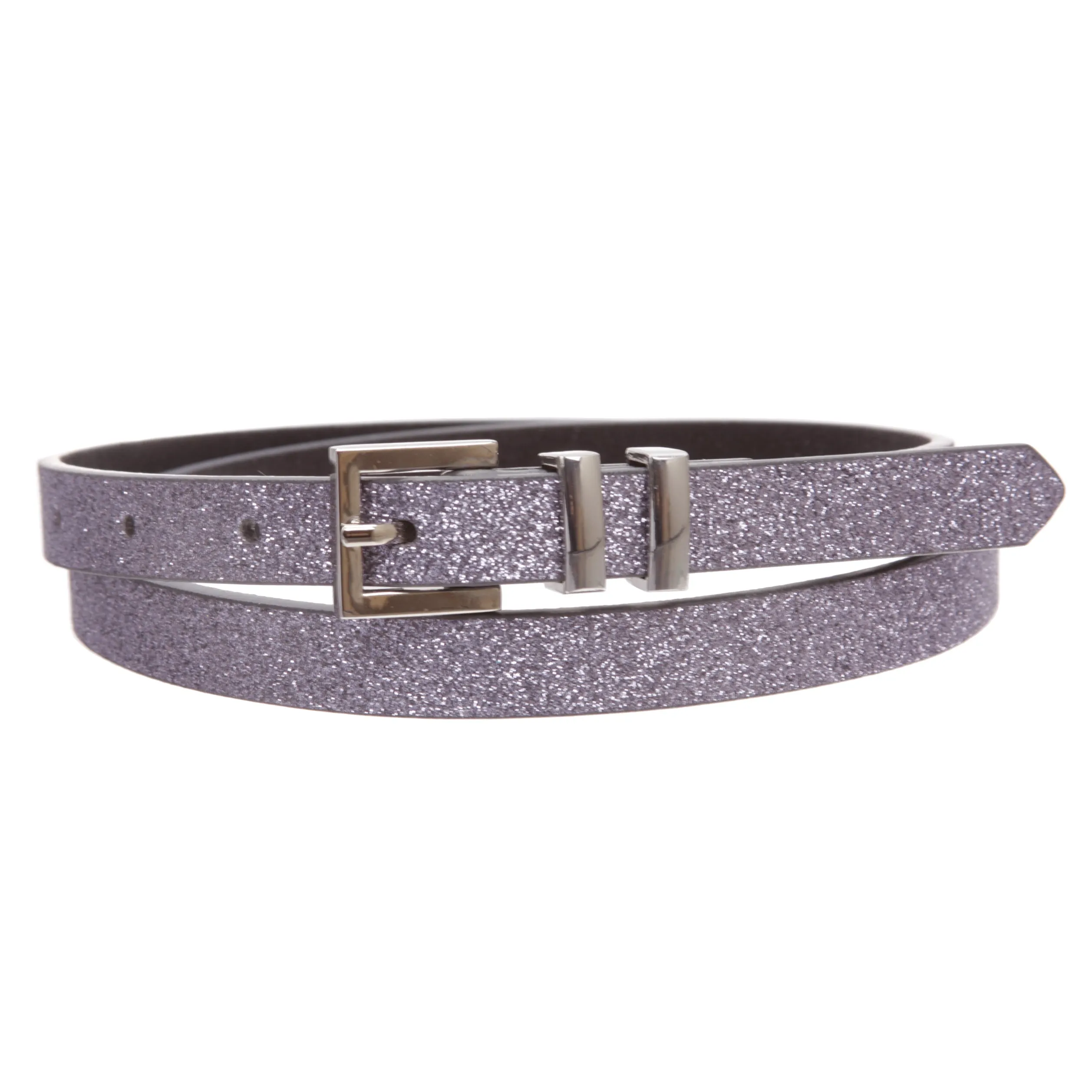 Ladies 5/8" Glitter Dress Skinny Belt