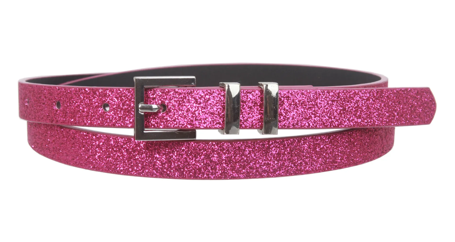 Ladies 5/8" Glitter Dress Skinny Belt