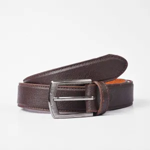 L&L Men's Carmelita Texture Design Leather Belt