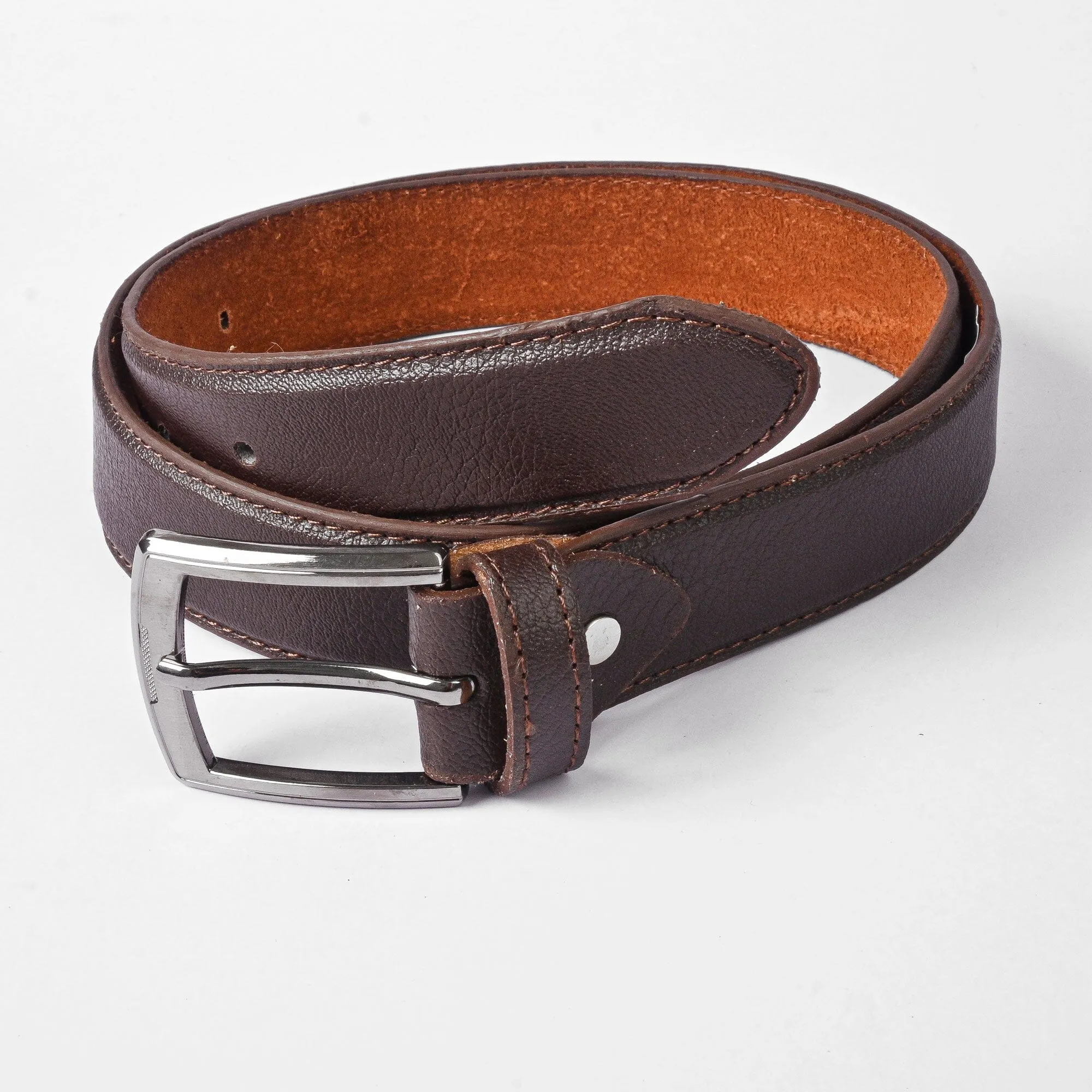L&L Men's Carmelita Texture Design Leather Belt