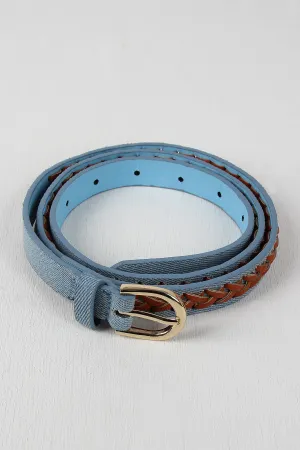 Leatherette Woven Denim Belt