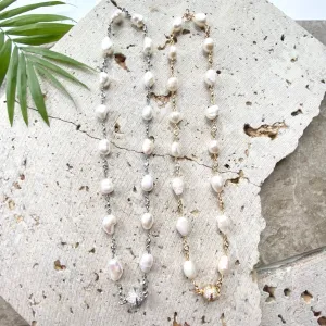 Magnetic genuine pearl necklace boutique salon bridal ocean