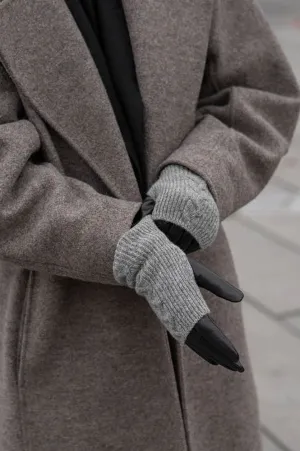 Markberg Helly Black & Grey Cable Knit Gloves