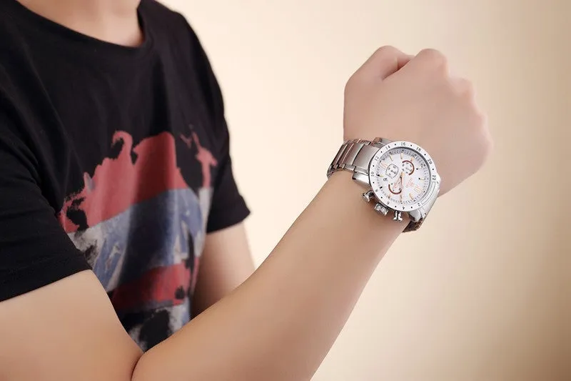 MEGIR Men Watches Top Brand Luxury Watches Chronograph 6 Hands 24 Hours Men Stainless steel Watches