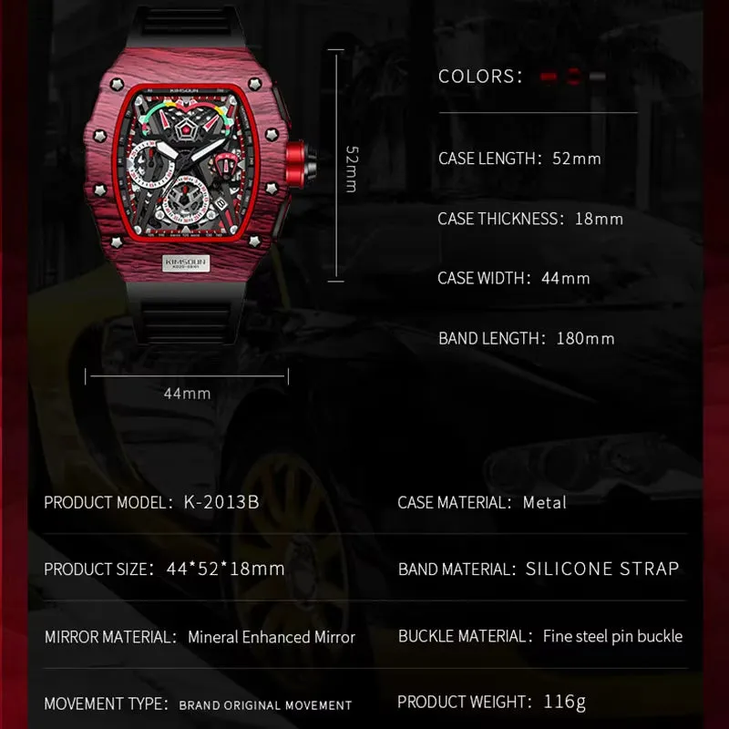 Men's Luxury Racing Style Chronograph Quartz Watch