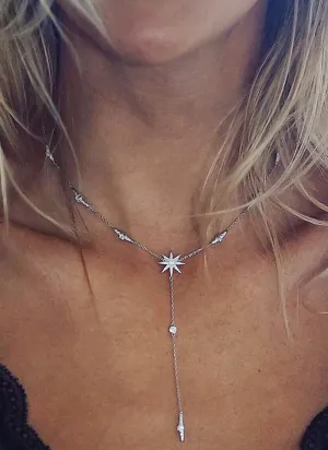 Mimosa Necklace White Gold Plated