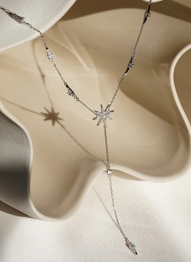 Mimosa Necklace White Gold Plated