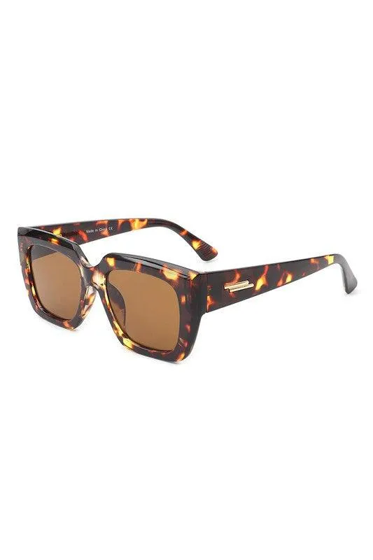 Minka Square Retro Flat Top Cat Eye Sunglasses