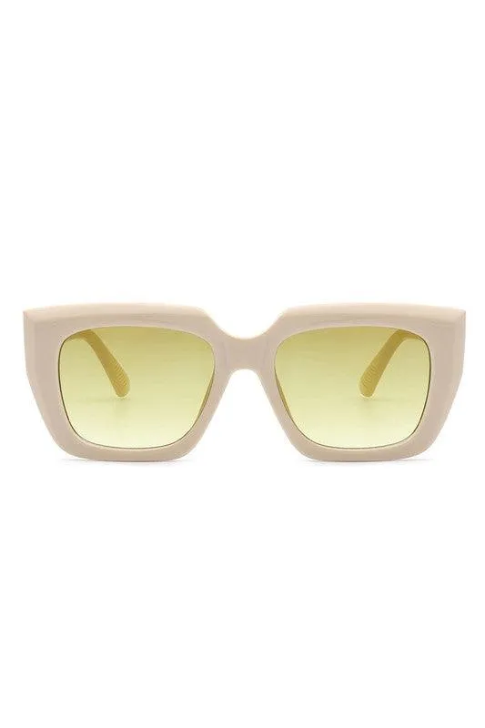 Minka Square Retro Flat Top Cat Eye Sunglasses