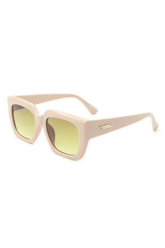 Minka Square Retro Flat Top Cat Eye Sunglasses