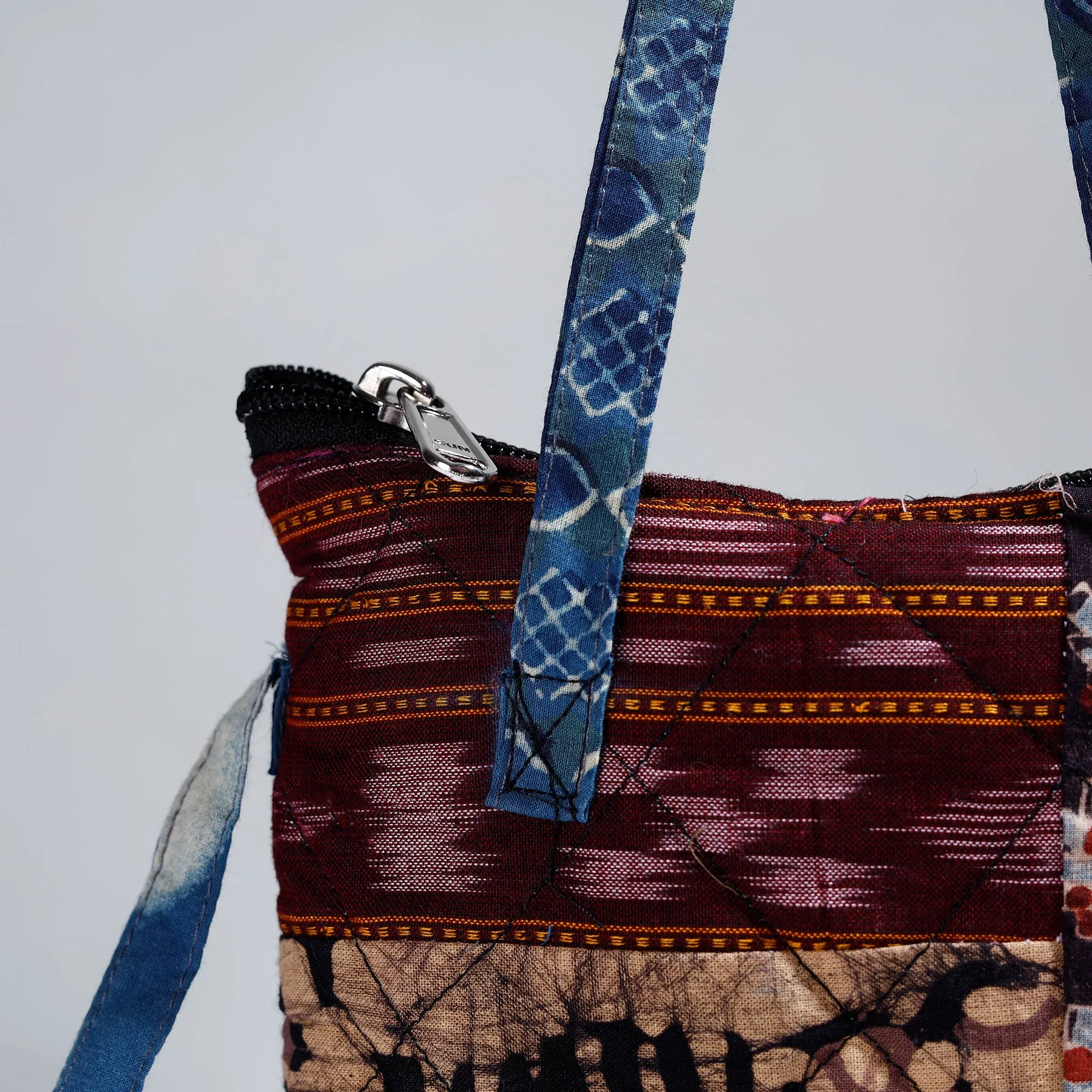 Multicolor - Handmade Quilted Cotton Patchwork Sling Bag 10