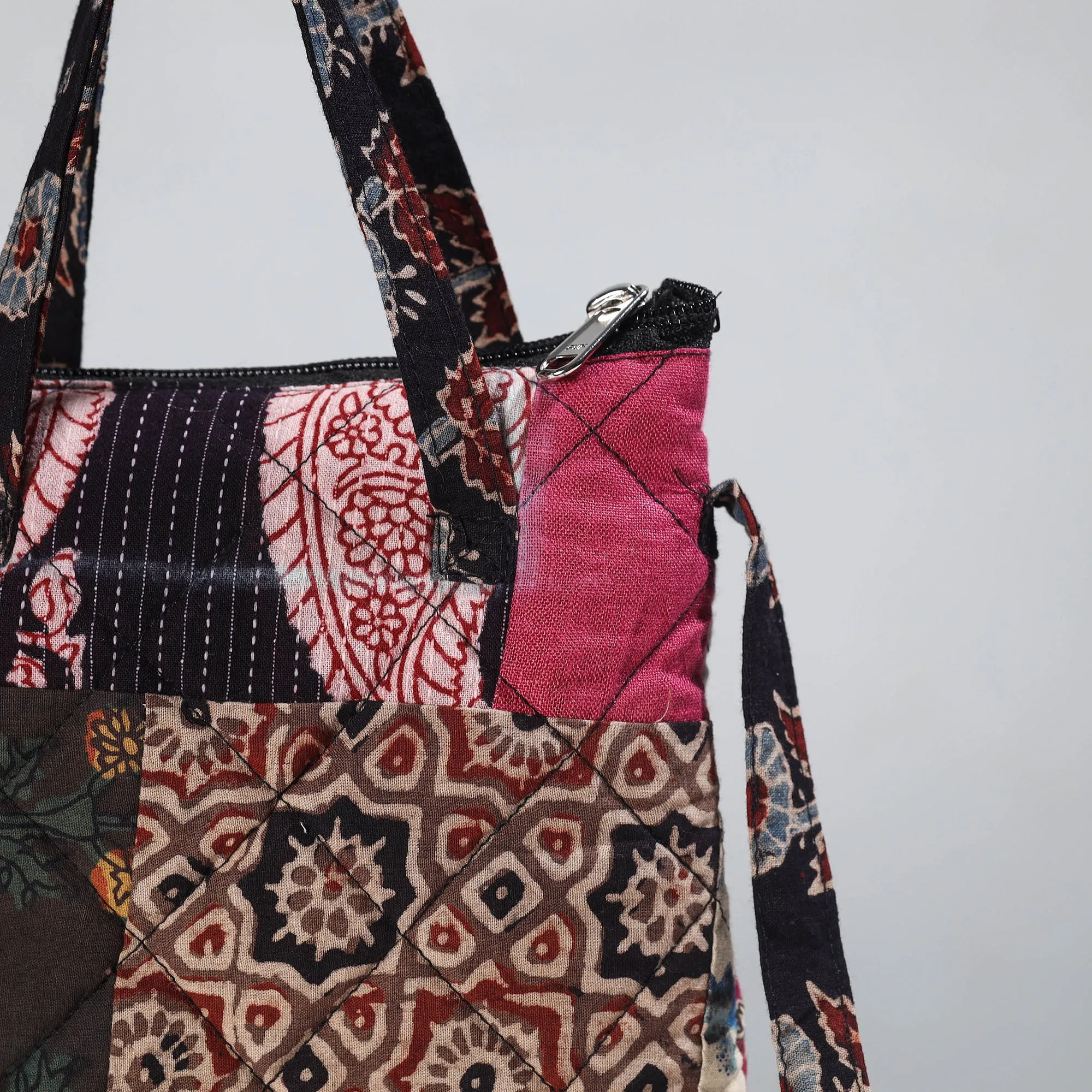 Multicolor - Handmade Quilted Cotton Patchwork Sling Bag 69