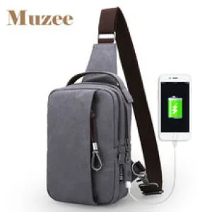 Muzee 2017 New Summer USB Design Chest Bag Men&Female Sling bag Wallet Gift Large Capacity Handbag Hot-Selling Crossbody Bag