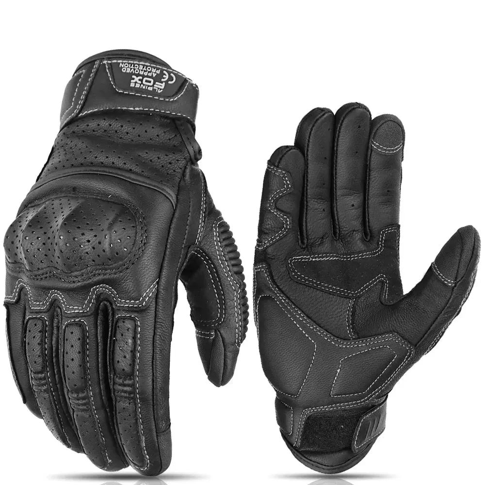 New Vintage Leather Motorcycle Gloves