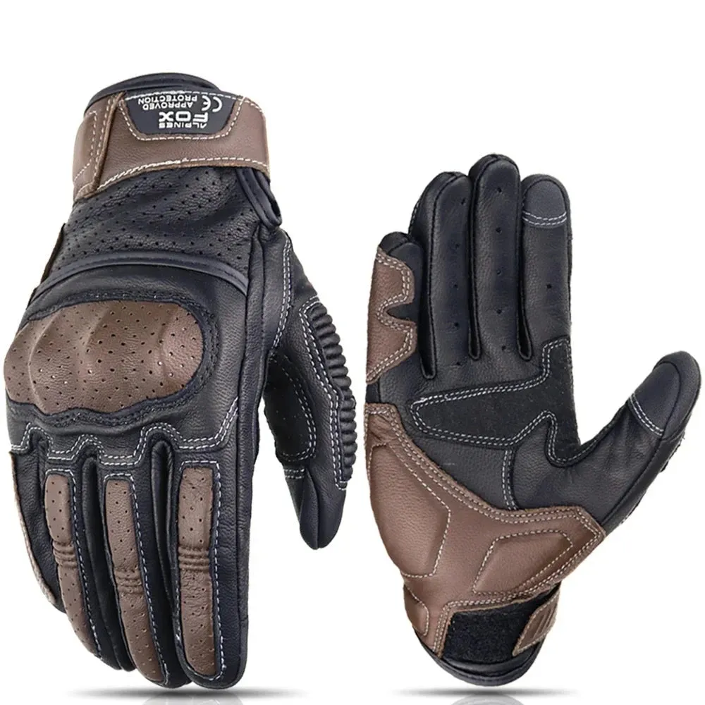New Vintage Leather Motorcycle Gloves