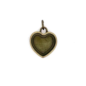 Ox Brass Heart Deep Closed Bezel Charm
