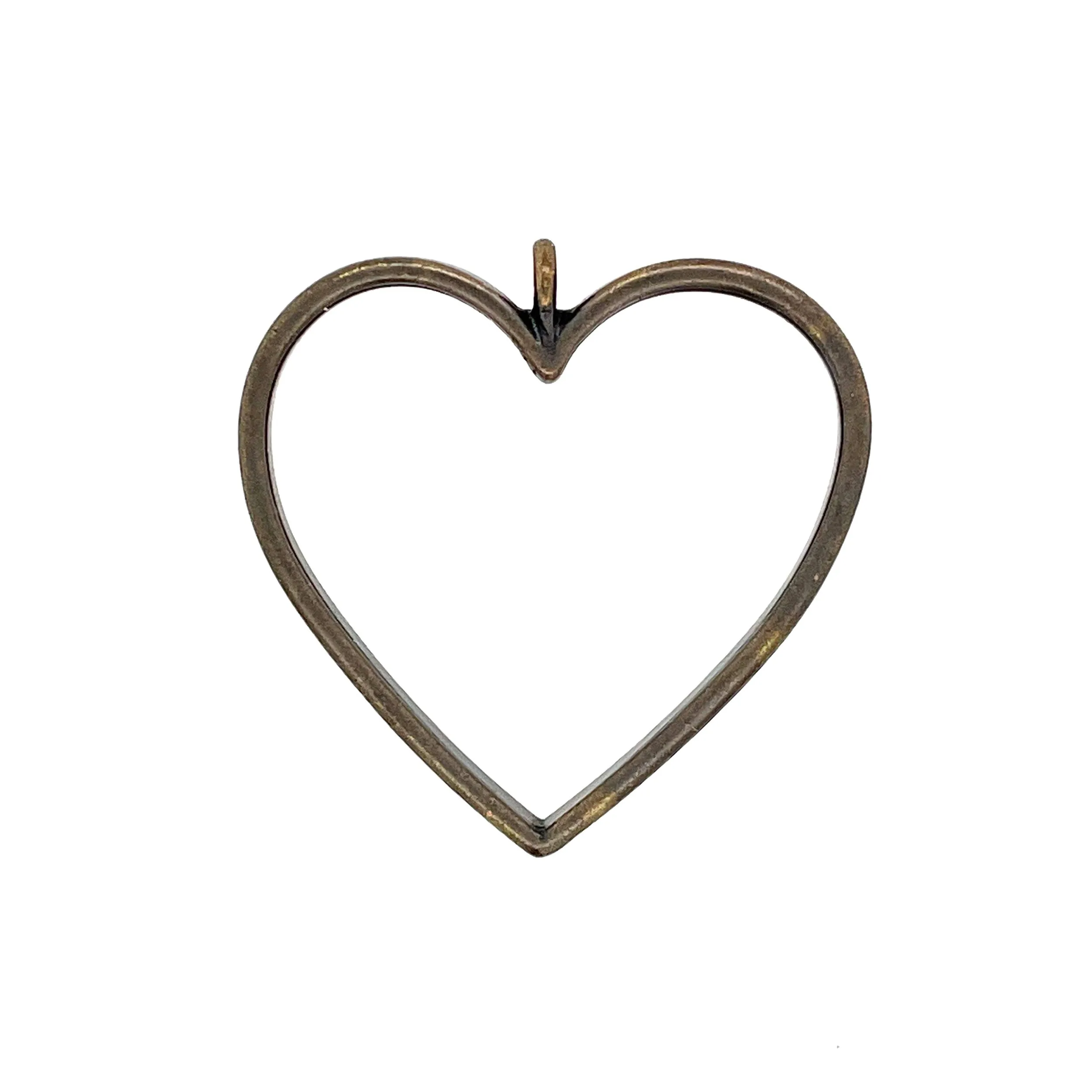 Ox Brass Heart Open Bezel