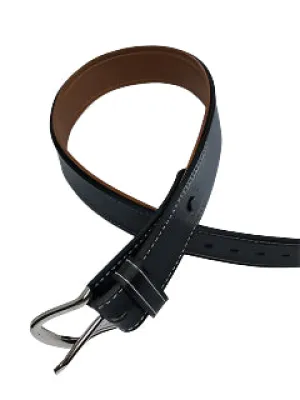 Padded Leather Belts - Black/Natural Tan