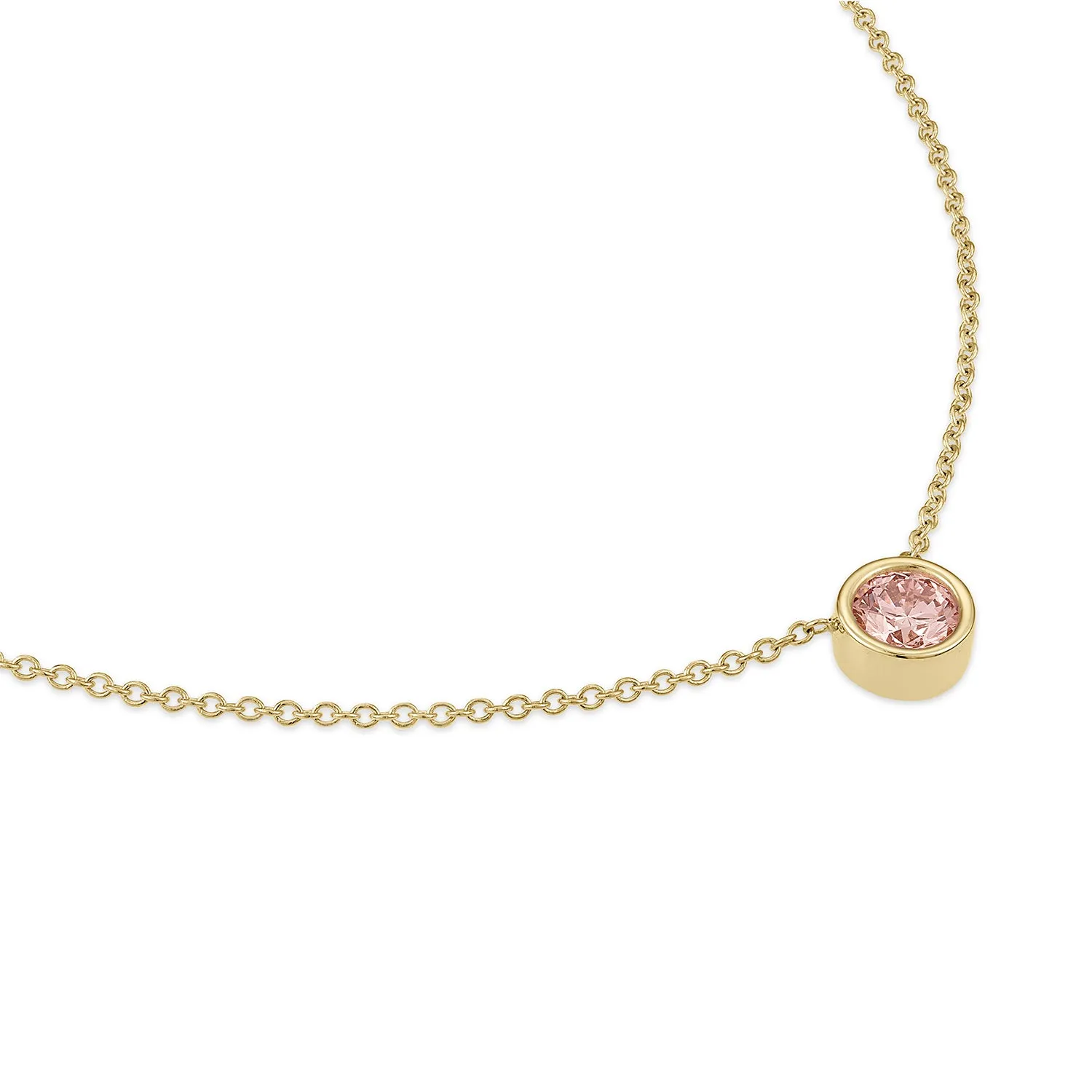 Palazzo Bezel Set Lab Created Pink Diamond Solitaire Necklace
