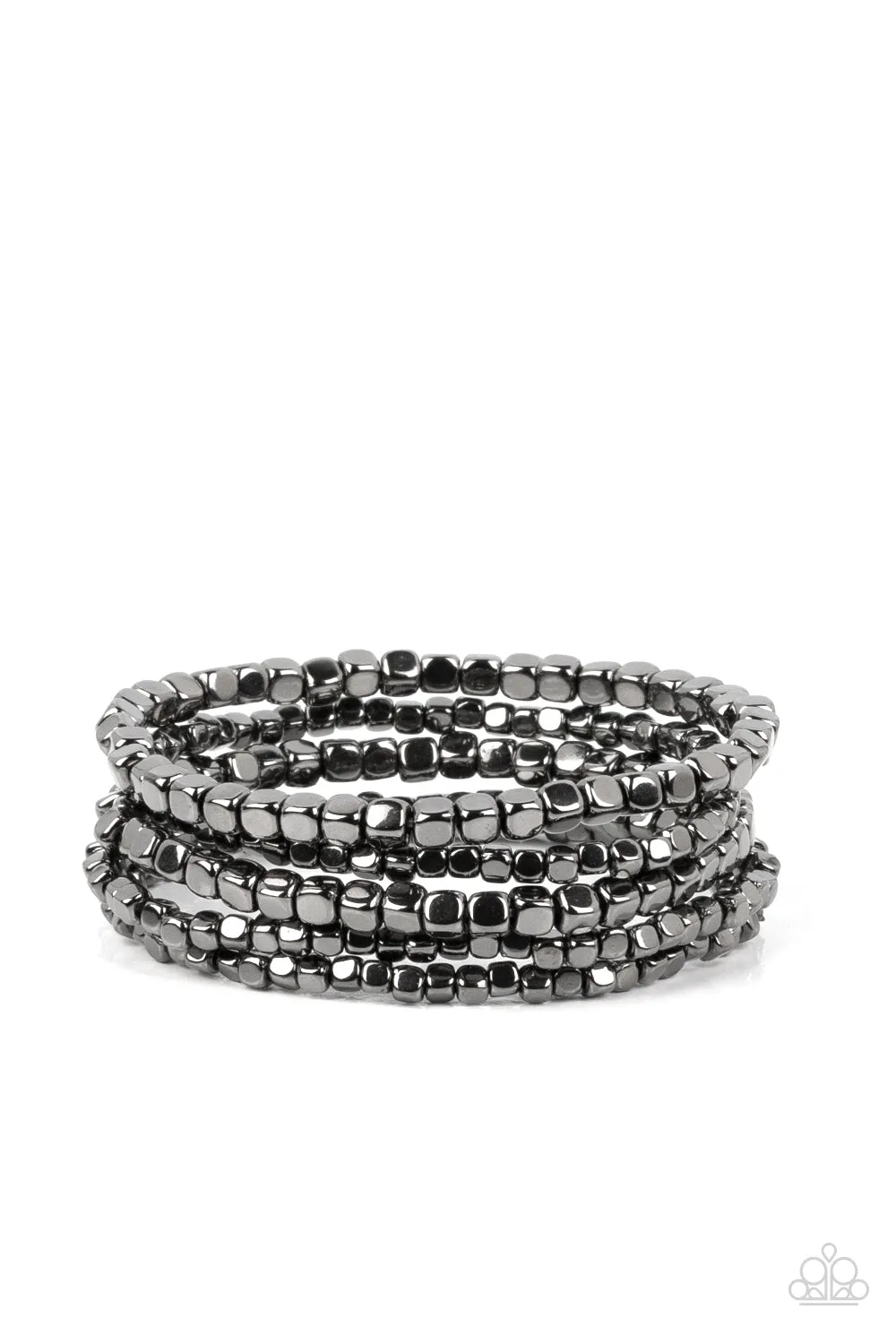 PAPARAZZI Right on CUBE - Black BRACELET