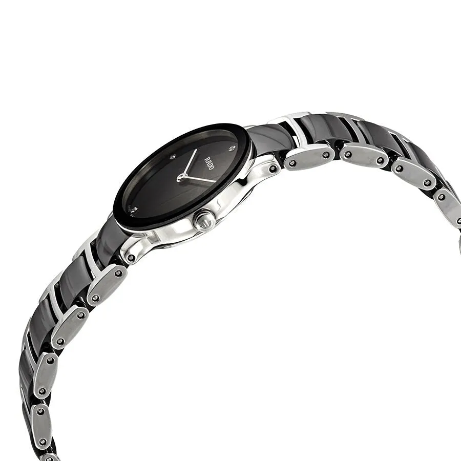 Rado Centrix Black Dial Steel and Ceramic Ladies Watch R30191712