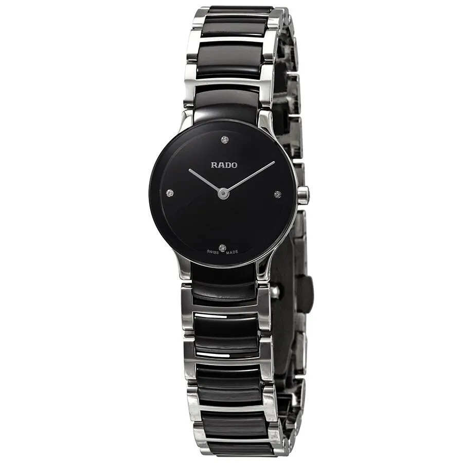 Rado Centrix Black Dial Steel and Ceramic Ladies Watch R30191712