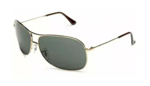 Ray-Ban Mens Gold/Green Pilot Aviator Sunglasses (RB3267 001/71 64MM)