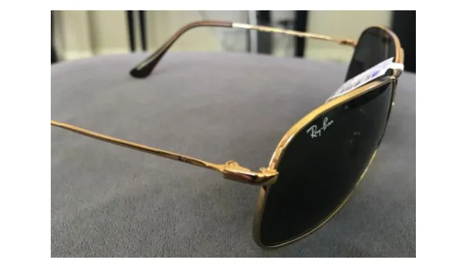 Ray-Ban Mens Gold/Green Pilot Aviator Sunglasses (RB3267 001/71 64MM)
