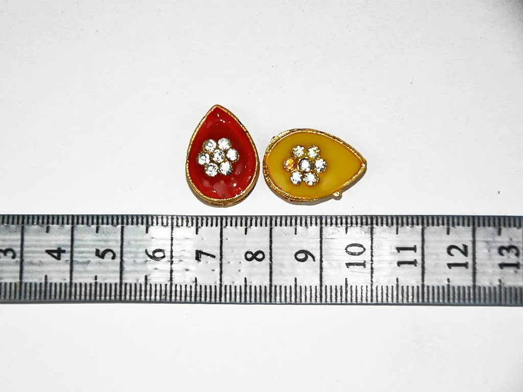 Red Designer Drop Kundan Beads
