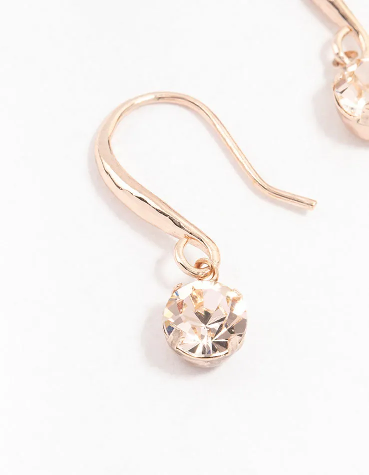 Rose Gold Basic Bohemia Czech Crystals Drop Earrings