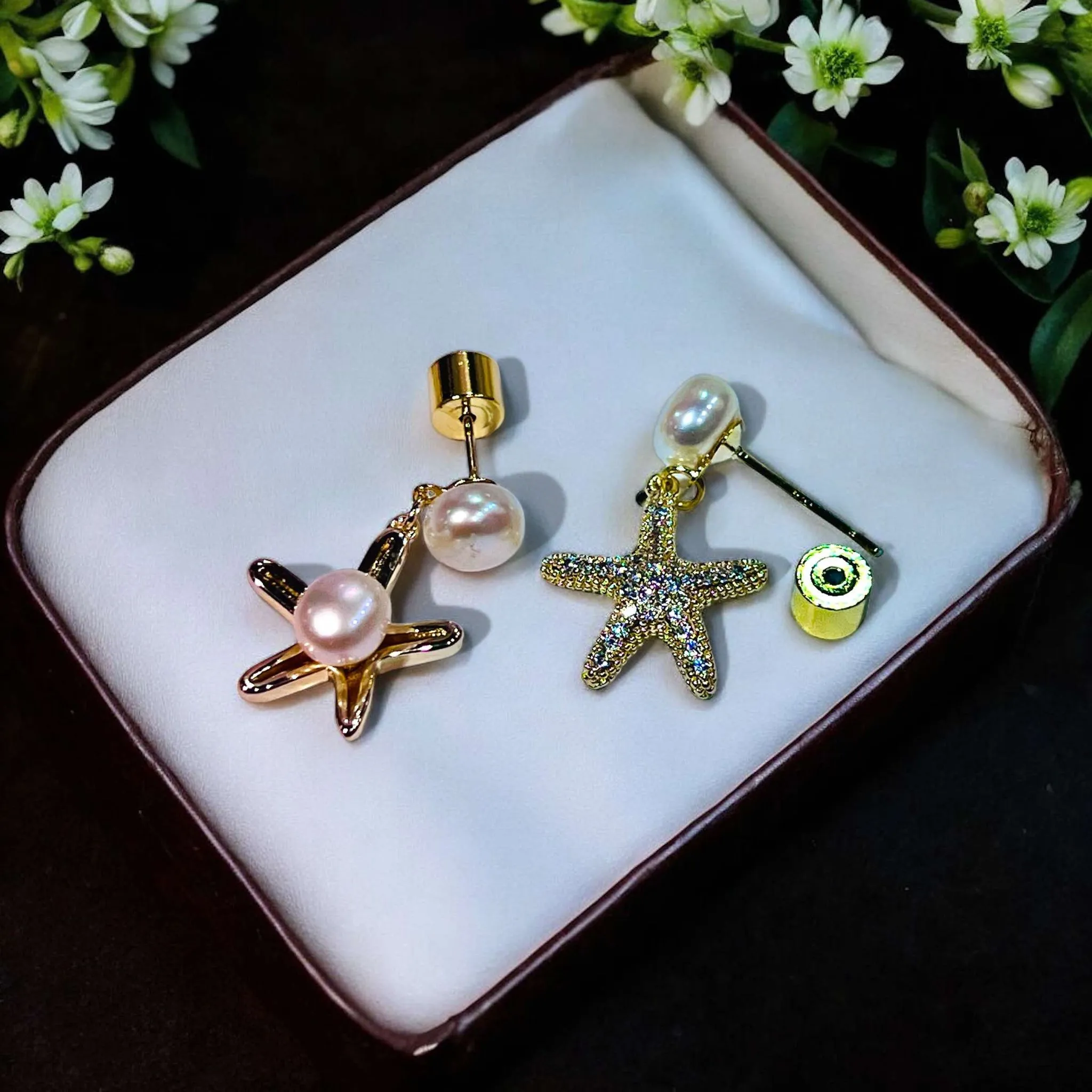 Sea Star Pearl Earrings