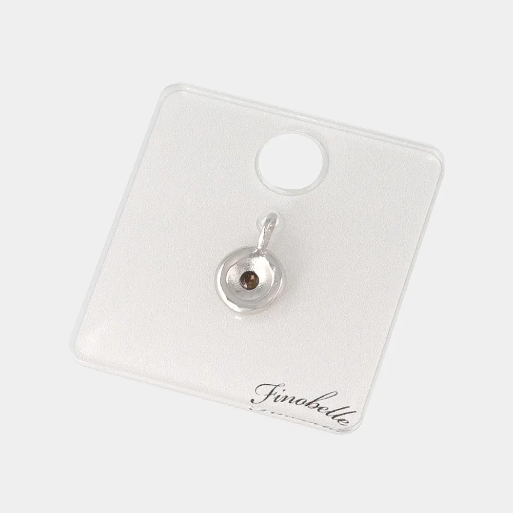 Silver Tone Disc Necklace Charm