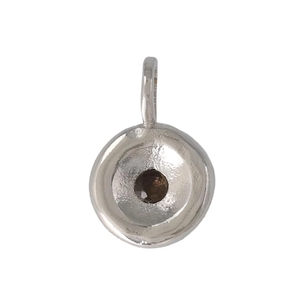 Silver Tone Disc Necklace Charm