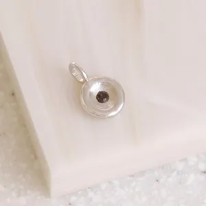 Silver Tone Disc Necklace Charm